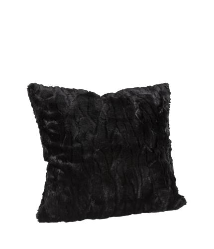Kuddfodral - Celine - Svart - Fuskpäls - 50 x 50 cm - www.frokenfraken.se