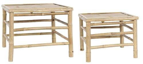 Sidebord set 2st kvadratisk Bambu - 54 X 54 X 44 CM - www.frokenfraken.se
