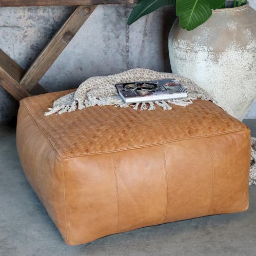 Lounge - Sittpuff - Läder - 75 x 75 cm - www.frokenfraken.se