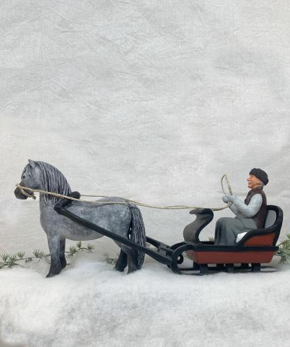 Häst & Släde - Anton - Apelgrå - ca 40 cm - www.frokenfraken.se