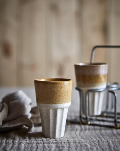 Mugg M - Costa - Elfenben/senapsgul - Ø6 x 9 cm - www.frokenfraken.se