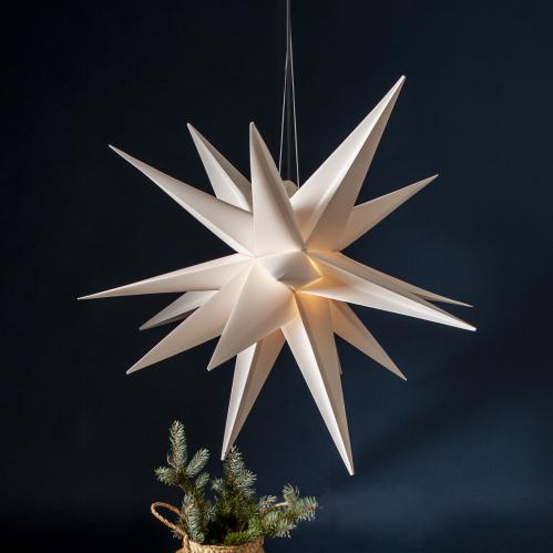 Adventstjärna - vit - utomhus/inomhus - 100 cm - www.frokenfraken.se