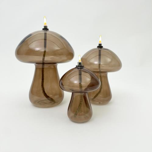Oljelampa M - Mushroom - Brun - Ø11 x 14 cm - www.frokenfraken.se