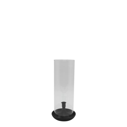 Ljusstake med Glas - Svart 35 cm - www.frokenfraken.se