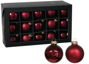 Julkula - Glas - Mörkröd - 6 cm - 30-pack - www.frokenfraken.se