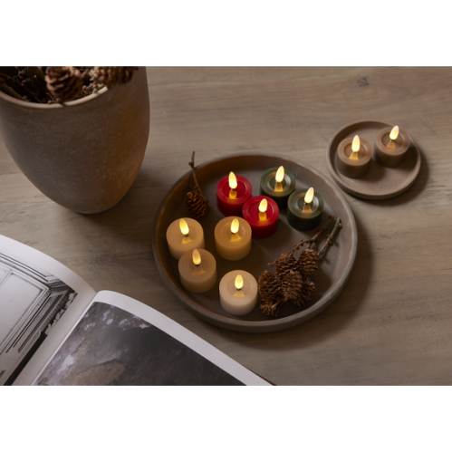 Batteriljus - Beige - LED Värmeljus - 5 cm - Flamme Flow - 2 st - www.frokenfraken.se