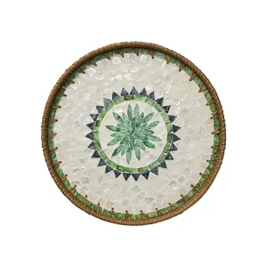 Bricka - Grön/natur - Odlade Snäckor - Ø34 cm - www.frokenfraken.se