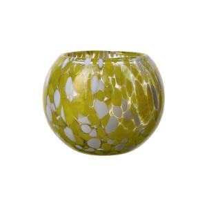 Värmeljushållare - Dot - Gul - Ø10 x 8 cm - www.frokenfraken.se