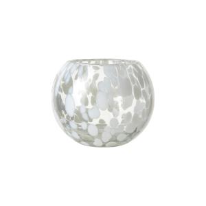 Värmeljushållare - Dot - Vit/isblå - Ø10 x 8 cm - www.frokenfraken.se