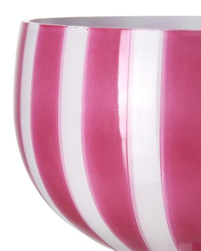 Skål på fot - Randig Rosa/vit - Ø7/17 x 19 cm - www.frokenfraken.se