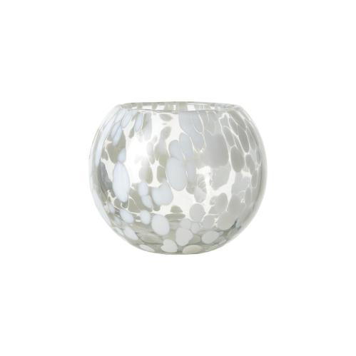 Värmeljushållare - Dot - Vit/isblå - Ø10 x 8 cm - www.frokenfraken.se