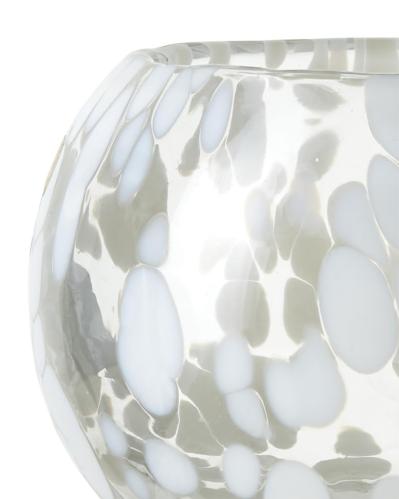 Värmeljushållare - Dot - Vit/isblå - Ø10 x 8 cm - www.frokenfraken.se