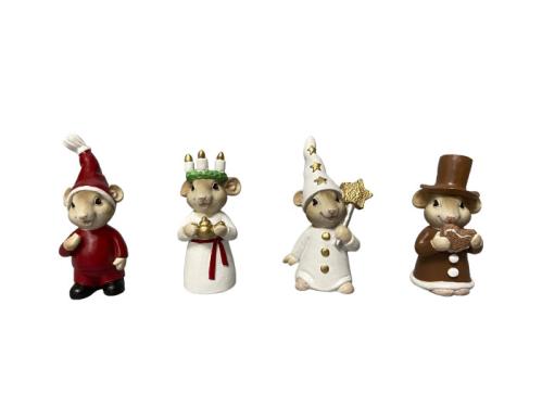 Luciatåg - Möss 4-pack - 6,5 cm - www.frokenfraken.se