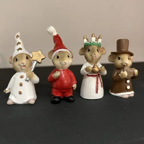 Luciatåg - Möss 4-pack - 6,5 cm - www.frokenfraken.se