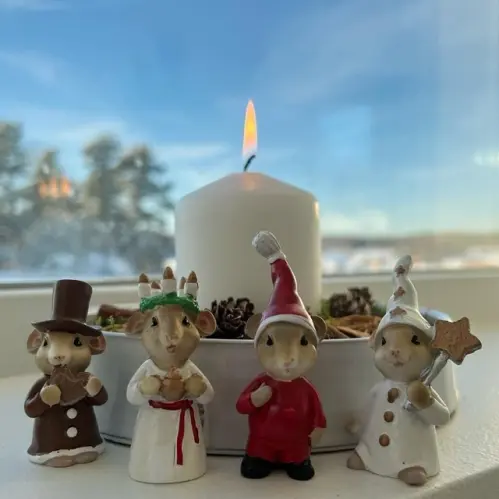 Luciatåg - Möss 4-pack - 6,5 cm - www.frokenfraken.se