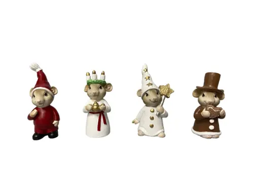 Luciatåg - Möss 4-pack - 6,5 cm - www.frokenfraken.se