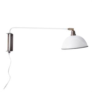 Vägglampa Arm Vit/Mässing - Ø 19 x D 44 cm - www.frokenfraken.se