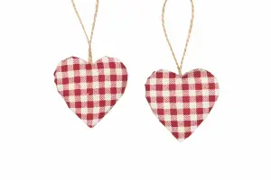 Hänge - Tyghjärta - Rutig - 6-Pack - 5 cm - www.frokenfraken.se