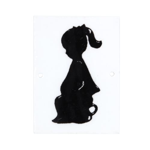 Emaljskylt - Flicka på potta - 8,5 x 6 cm - www.frokenfraken.se