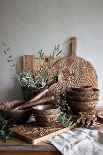 Skärbräda - Fleur - Rund - Bidra till Barncancerfonden - 54 x 40 x 2 cm - www.frokenfraken.se