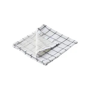 Tygservett - Rutig - Vit/svart - 40 x 40 cm - www.frokenfraken.se