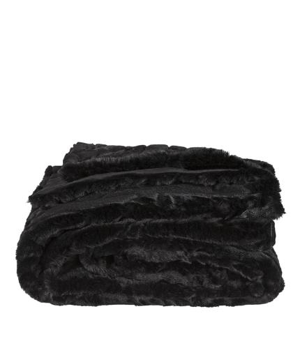 Pläd - Celine - Svart - Fuskpäls - 150 x 260 cm - www.frokenfraken.se