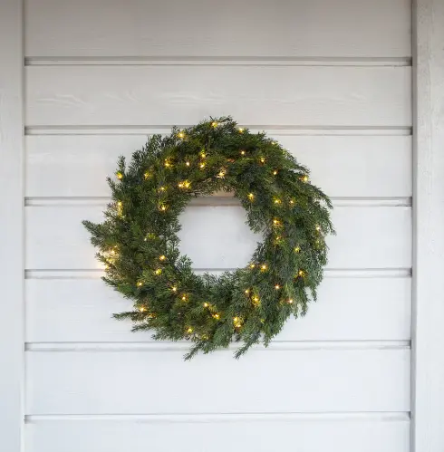 Krans - Thuja med belysning - Ø60 cm - www.frokenfraken.se