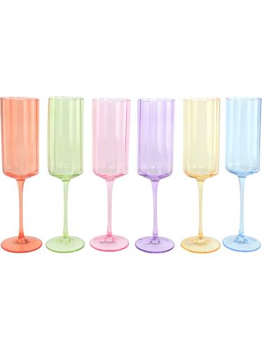 Champagneglas - 6 färger - Ø6 x 24 cm - www.frokenfraken.se