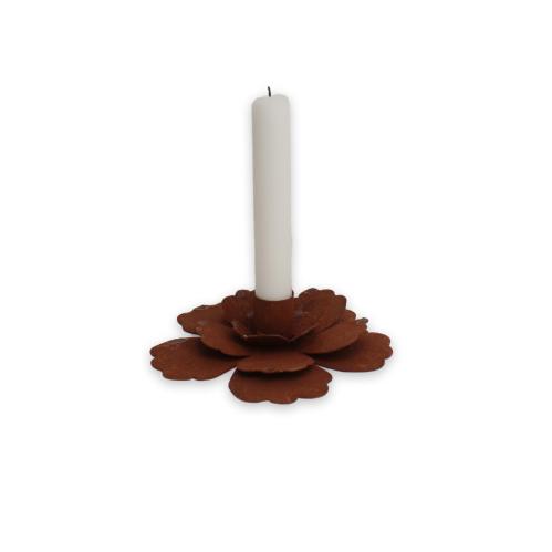 Ljusstake - Blomma - Rost - Ø15 x 5 cm - www.frokenfraken.se