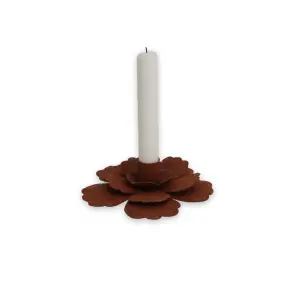 Ljusstake - Blomma - Rost - Ø15 x 5 cm - www.frokenfraken.se
