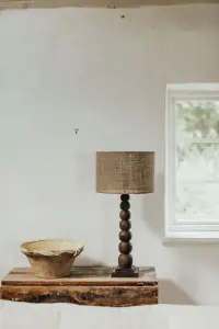 Lampfot Trä - Preston - Brun/Grå - 50 cm - www.frokenfraken.se