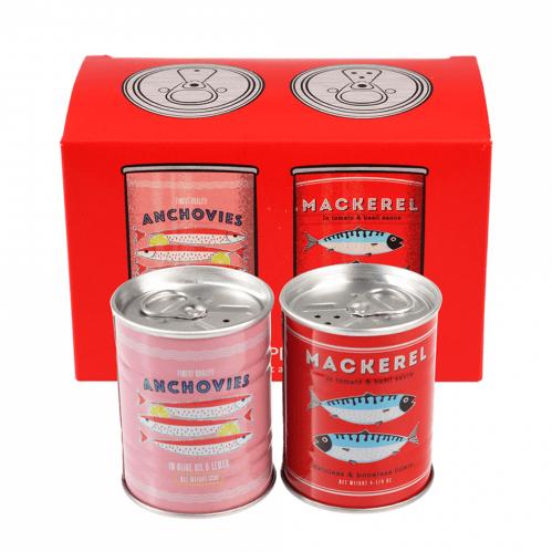 Salt & peppar set - Burk i plåt - Retro - Fish - 2st - www.frokenfraken.se