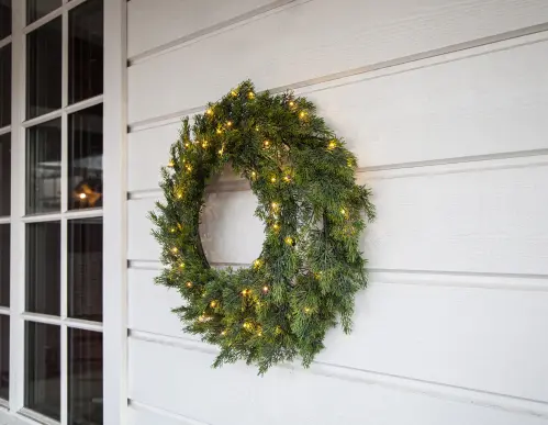 Krans - Thuja med belysning - Ø60 cm - www.frokenfraken.se