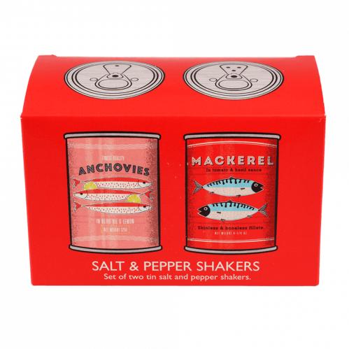 Salt & peppar set - Burk i plåt - Retro - Fish - 2st - www.frokenfraken.se