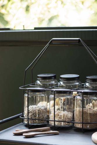 Glasburk Sevilla med svart lock, 800 ml - Ø9 X 17 CM - www.frokenfraken.se