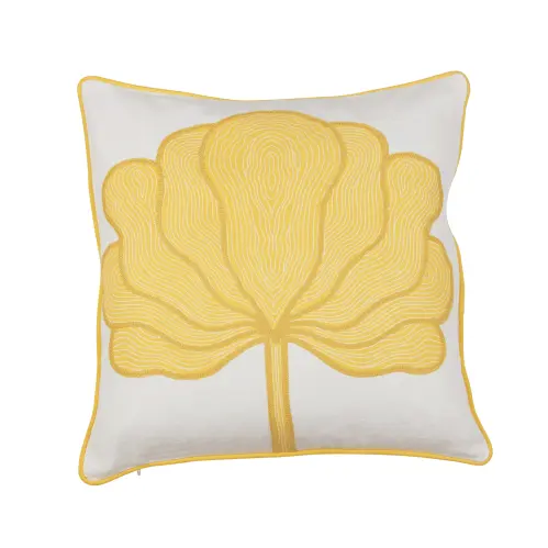 Kuddfodral - LOTUS - GUL - 48 X 48 CM - www.frokenfraken.se