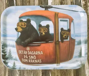 Bricka - Skidbjörnar - 27 x 20 cm - www.frokenfraken.se