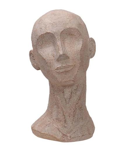 Staty - Skulptur Huvud - Beige - 28 cm - www.frokenfraken.se
