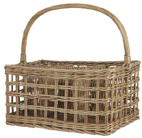 Korg med 6 fack och handtag på langs - 43 X 29 X 40 CM - www.frokenfraken.se