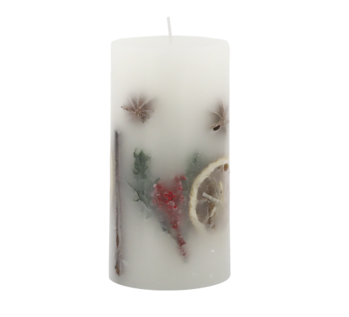 Blockljus - Julkryddor - Vit - Ø7 x 14 cm - www.frokenfraken.se