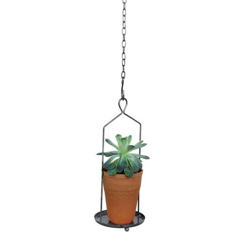 Hängande ställning - Ampel till kruka - Antik Zink - 26 cm - www.frokenfraken.se