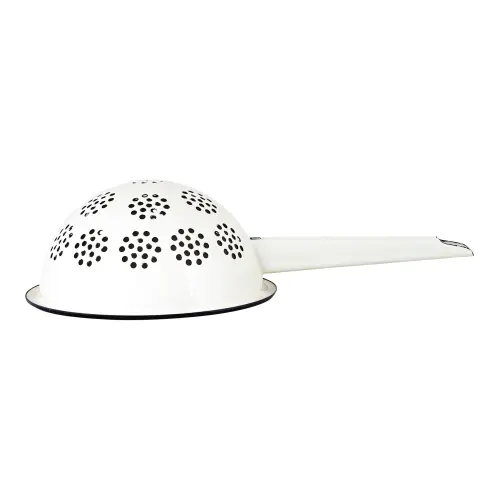 Durkslag - Emalj - Cream/Offwhite - 9 x Ø16,5 cm - www.frokenfraken.se