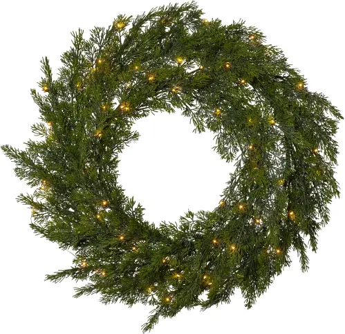Krans - Thuja med belysning - Ø60 cm - www.frokenfraken.se