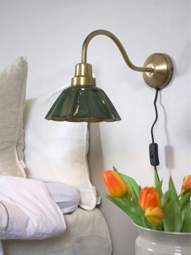 Vägglampa - Ester - Mörkgrön - 34 cm - www.frokenfraken.se