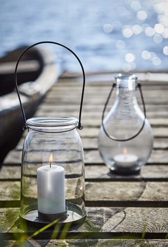 Hängande Lykta - Glas/Metall - 20 x Ø14 cm - www.frokenfraken.se