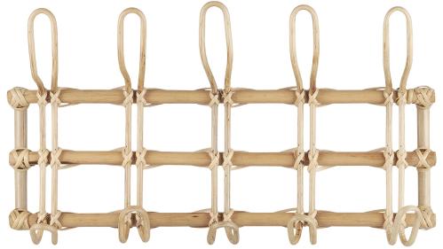 Klädhängare med 5 Krok rotting - 45 X 25 X 10 CM - www.frokenfraken.se