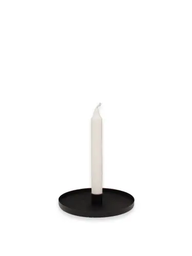 Ljusstake - Runt ljusfat - Svart - 1 ljushållare - Ø26 x 2,5cm - www.frokenfraken.se