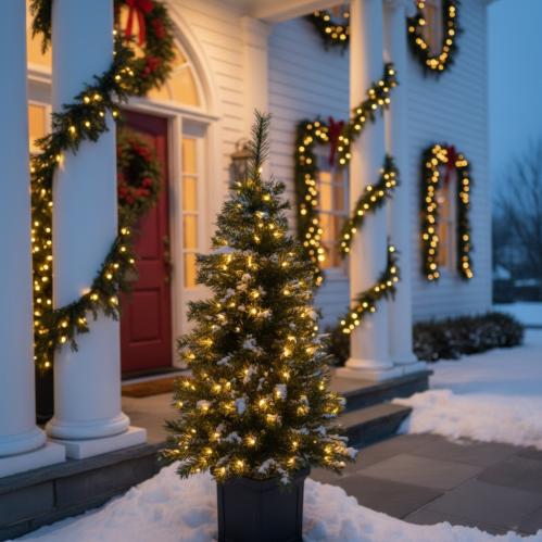 Julgran i fyrkantig kruka - 120 cm - Inomhus & Utomhusbruk - www.frokenfraken.se