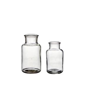Glasflaska - Rustik - Klar - 2 ST - 13 cm, 10 cm - www.frokenfraken.se