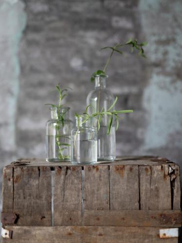 Glasflaska - Rustik - Klar - 2 ST - 13 cm, 10 cm - www.frokenfraken.se